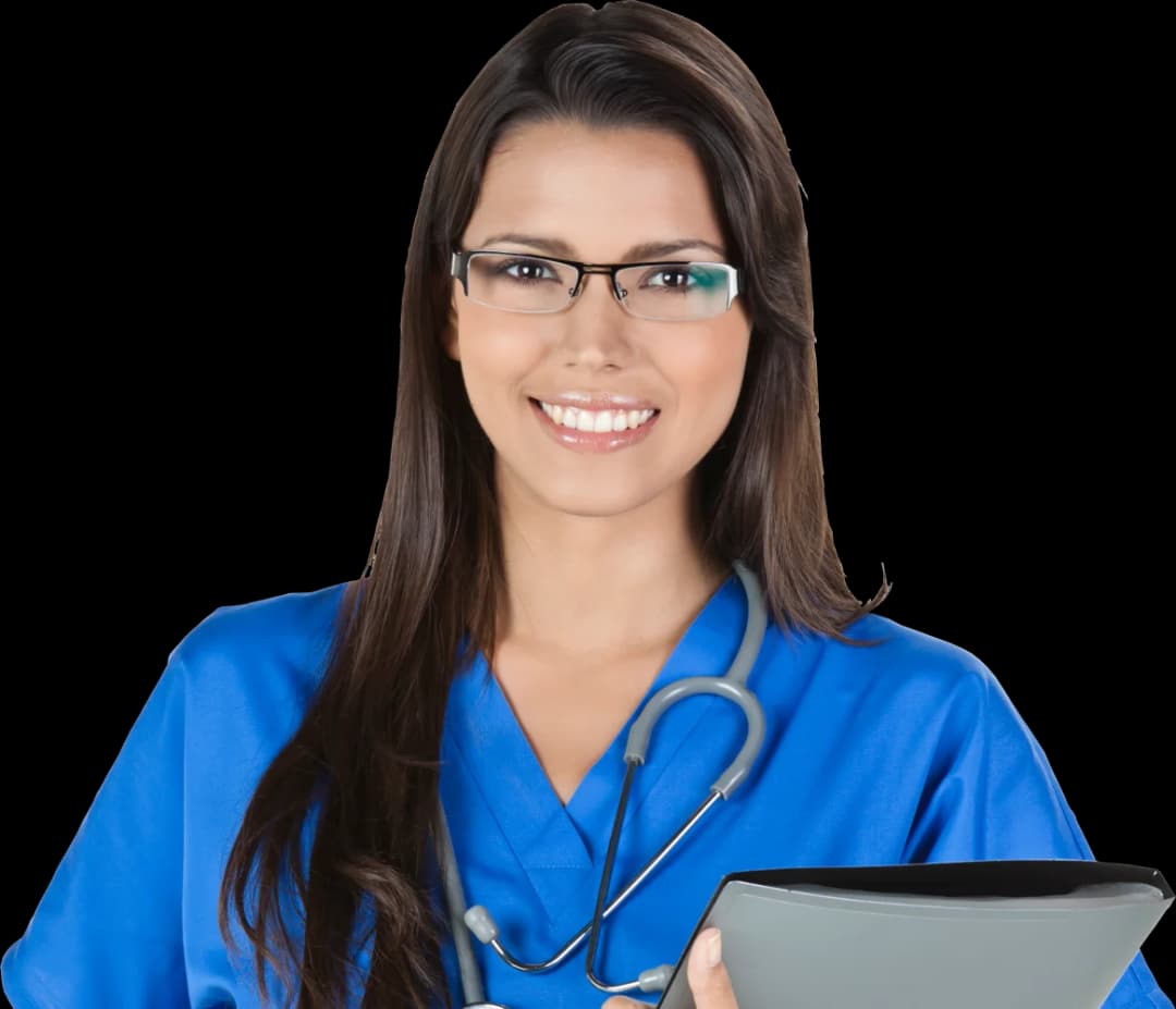 Healthcare professional with clipboard